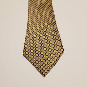 ERMENEGILDO ZEGNA Tie Blue Diamond Geometric 100% Silk Italy 60.5 x 3.5 Career
